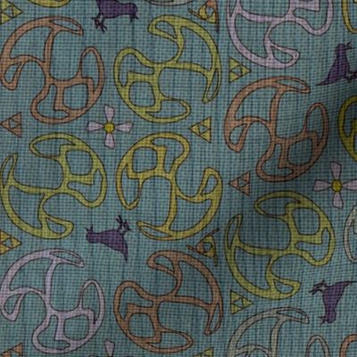 Bird Motif - Dusty Teal  ©2011  