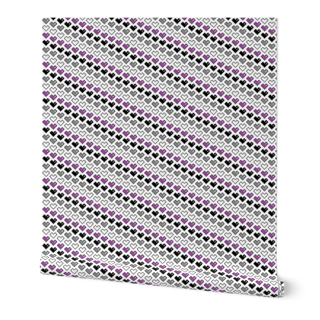 Pixel Heart (Purple, Black, Grey, White)