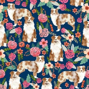 aussie dog floral fabric best red merle dogs fabric australian shepherd dogs fabric aussie dog fabric