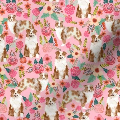 aussie dog floral fabric best red merle dogs fabric australian shepherd dogs fabric aussie dog fabric