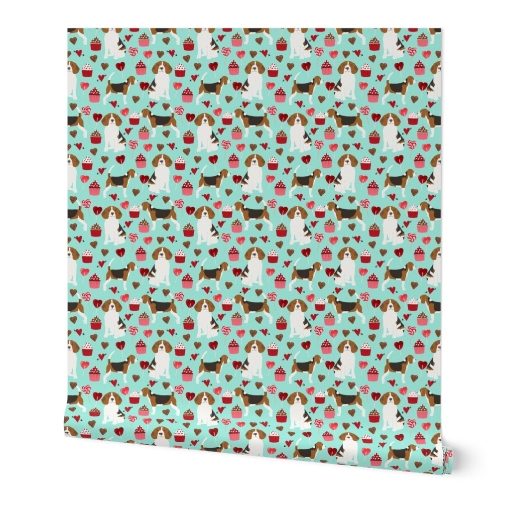 beagle valentines dog fabric love hearts valentines day beagles fabric dogs dog