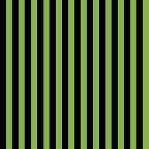 Quarter Inch Greenery Green and Black Stripe