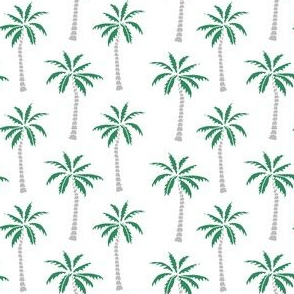 palm tree // green and grey summer fabric palms tropical palm print