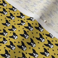 boston terrier // mustard tiny dog print micro print mini print small dog design