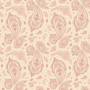 Coral and Champagne Paisley