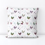 Patchwork Hens 8"