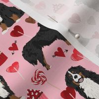 bernese mountain dog, dog fabric love valentines day design, love dogs - blossom