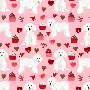 bichon frise valentines day - love valentines fabric hearts cupcakes fabric - blossom