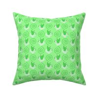 Small Whimsical Boston Terrier faces - green