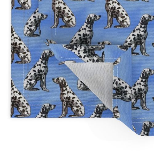 Small Sitting Dalmatians - blue