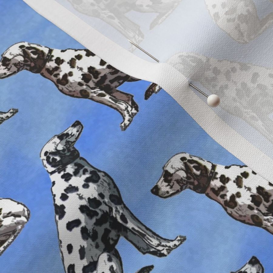 Small Sitting Dalmatians - blue