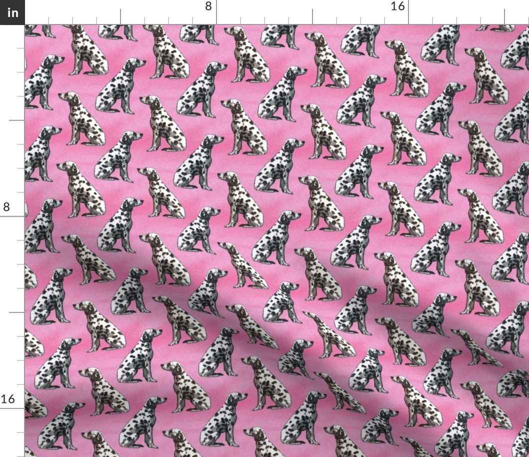 Small Sitting Dalmatians - pink