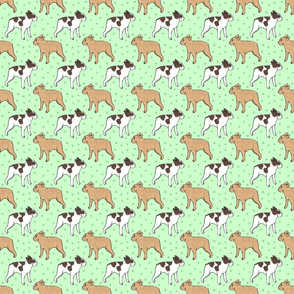 French Bulldog toons and stars - small green