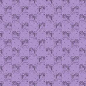 Trotting Lowchen stamps - small purple