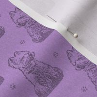 Small Sitting Westie stamp - purple