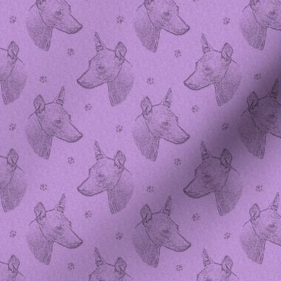 Small xoloitzcuintli face stamp - purple