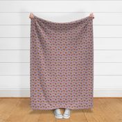 Standing Longhaired Dachshunds - small purple linen