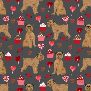 brussels griffon valentines fabric - dog love cupcakes hearts fabric brussels griffon - shadow