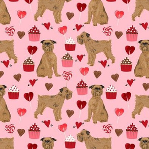brussels griffon valentines fabric - dog love cupcakes hearts fabric brussels griffon - blossom