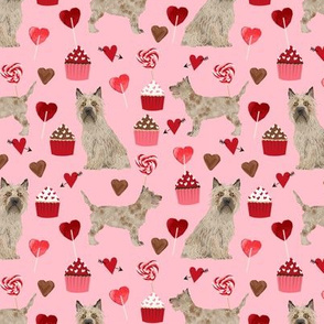 cairn terrier valentines fabric - dog love cupcakes hearts fabric terrier dog - blossom