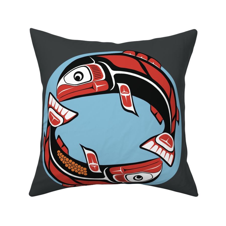 salmon tote pillow