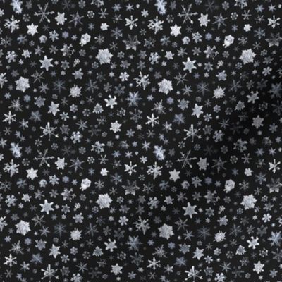photographic snowflakes on charcoal (small snowflakes)