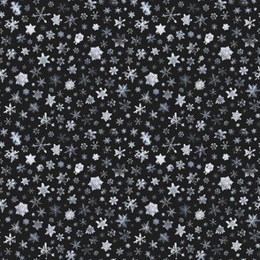 photographic snowflakes on charcoal (small snowflakes)