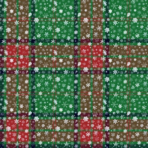 Christmas snowflake tartan (Maxwell tartan, small snowflakes, 3" squares)