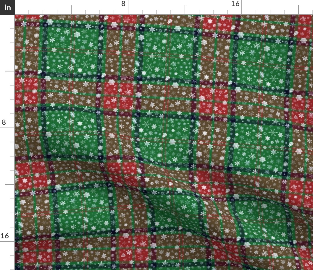 Christmas snowflake tartan (Maxwell tartan, small snowflakes, 3" squares)