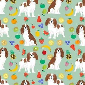 cavalier king charles spaniel, spaniel dog fabric fruits dog love fabric