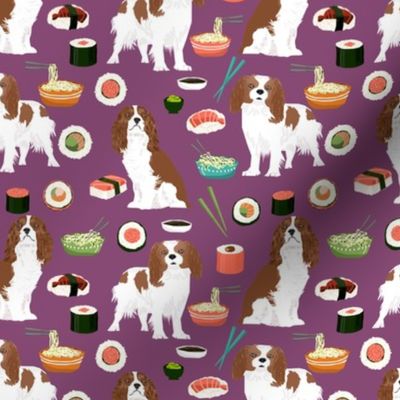 cavalier king charles spaniel fabric noodles sushi fabric cavalier king charles fabric