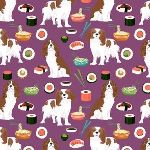 cavalier king charles spaniel fabric noodles sushi fabric cavalier king charles fabric