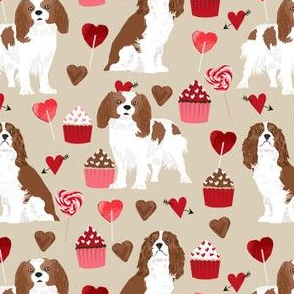 cavalier king charles spaniel fabric love valentines fabric cute dogs design