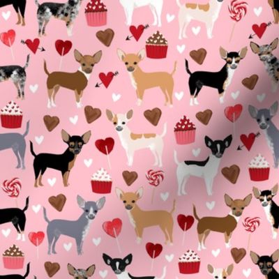 chihuahua love fabric valentines cute cupcakes chihuahua fabrics cute dogs design