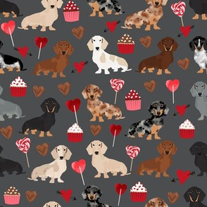 doxie love valentines fabric cute love design best cupcakes and sweets dachshund valentines fabric