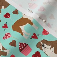 english bulldog valentines love fabric best love cupcakes and sweets bulldogs fabric