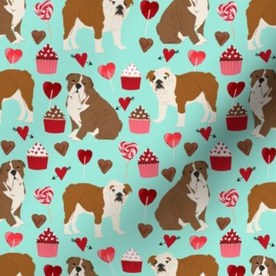 english bulldog valentines love fabric best love cupcakes and sweets bulldogs fabric