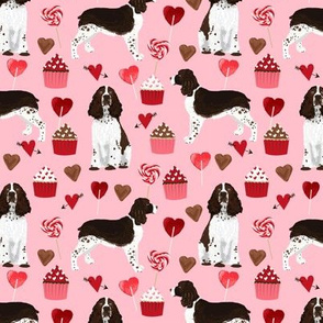 english springer spaniel dog love fabric best valentines cute cupcakes dog design