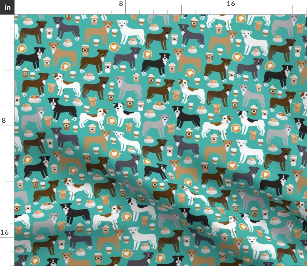 pitbull coffee fabrics cute pitbull terrier fabric design pittys design love rescue dogs fabric