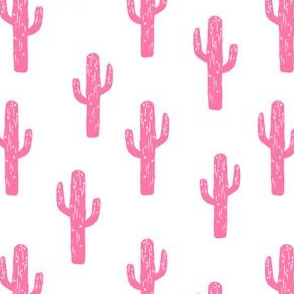 cactus // linocut block print cacti fabric pink baby fabric pink cactus design 