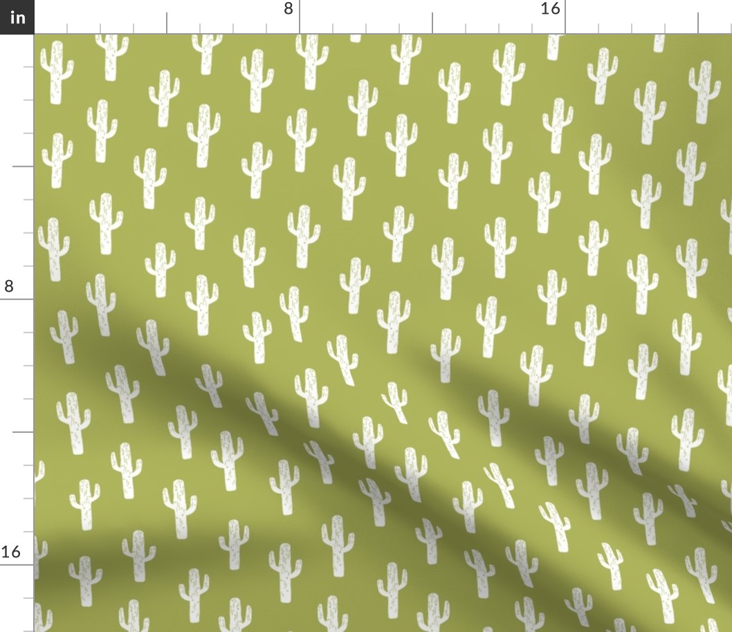 cactus // lime green linocut block print cacti fabric nursery baby design andrea lauren fabric