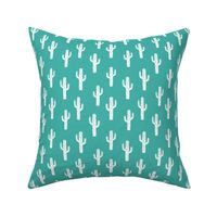 cactus // linocut andrea lauren block print turquoise fabric cactus baby nursery design