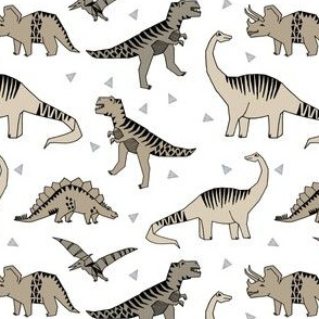 dinosaurs // grey neutral khaki dino fabric andrea lauren design 