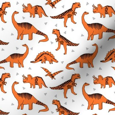 dinosaur // orange dinos fabric trex design andrea lauren nursery baby fabric orange andrea lauren 