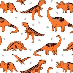 dinosaur // orange dinos fabric trex design andrea lauren nursery baby fabric orange andrea lauren 