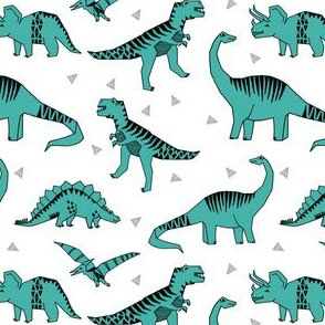 dinosaur // turquoise dinos fabric dinosaurs design andrea lauren fabric baby turquoise design
