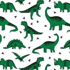 dinosaurs // green dino fabric trex prehistoric jurassic fabric andrea lauren design