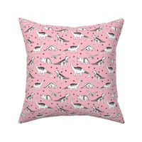 dinosaurs // pink dino fabric jurassic prehistoric dino fabric girls baby dinosaur design