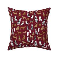 dog // dogs maroon fabric dog design andrea lauren fabric baby pets fabric