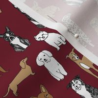 dog // dogs maroon fabric dog design andrea lauren fabric baby pets fabric